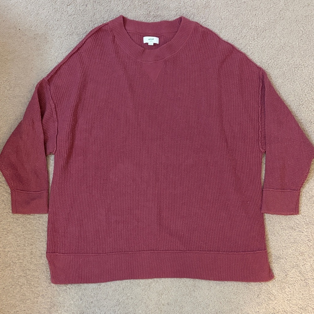 Women’s Aerie XL Oversized Burgundy Crewneck Sweater